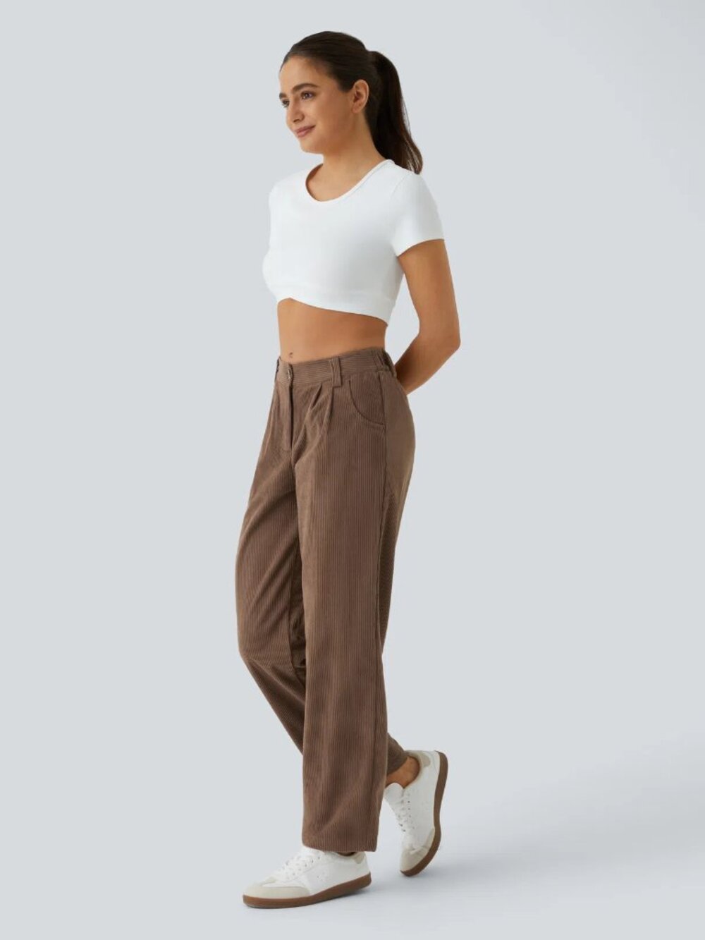 Halara XS Acorn Mid Rise Zipper Pocket Corduroy Casual Pants 50% off Retail